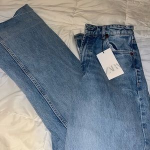 Zara high-rise wide-leg jeans